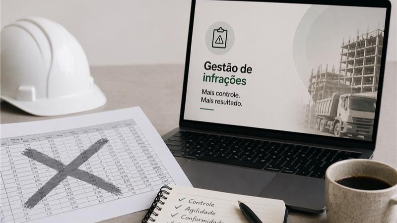 Planilhas não funcionam para gestão de infrações nas frotas de obra.